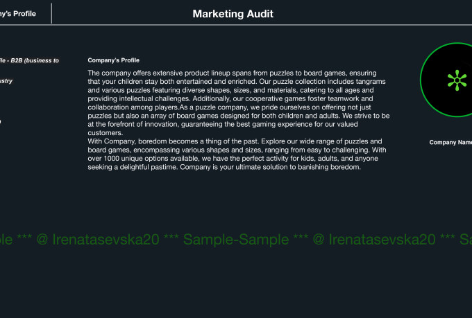 provide a marketing audit for your brand